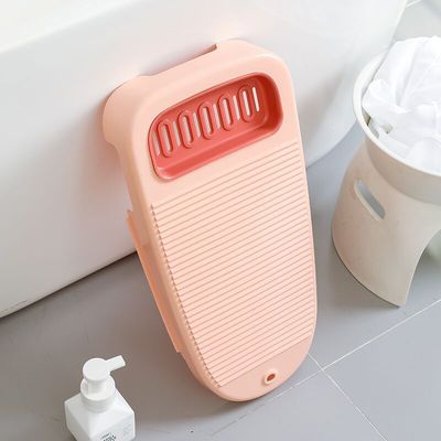 2 in 1 Laundry Clothes Washing Board Plastic Thicken Washboard with Soap Holder Seat Box Scrubbing Bathroom Cleaning Laundry