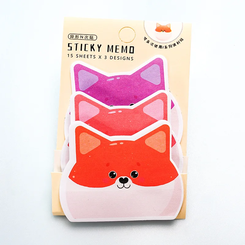 45Sheets Kawaii Paper Sticky Notes Notepad Memo Pads Sticky Notes School Stationery Stickers Posted it Sticky Note Pads: WHITE