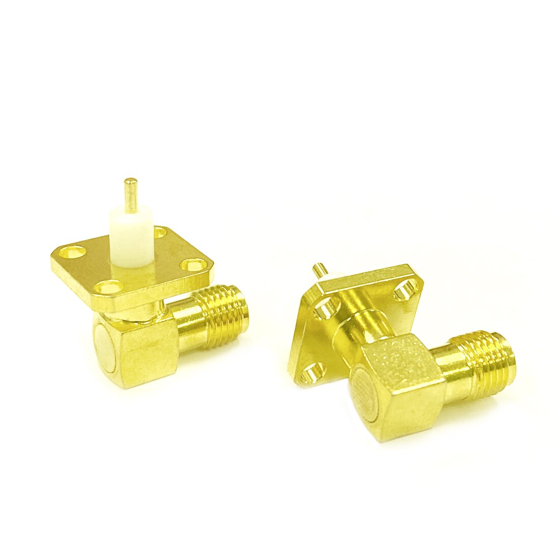 1 stück Sma-buchse RF koax Modem Konverter Stecker 4-See plattenmontage Rechtwinklig Lot Post Isolator Lang 4mm Vergoldet