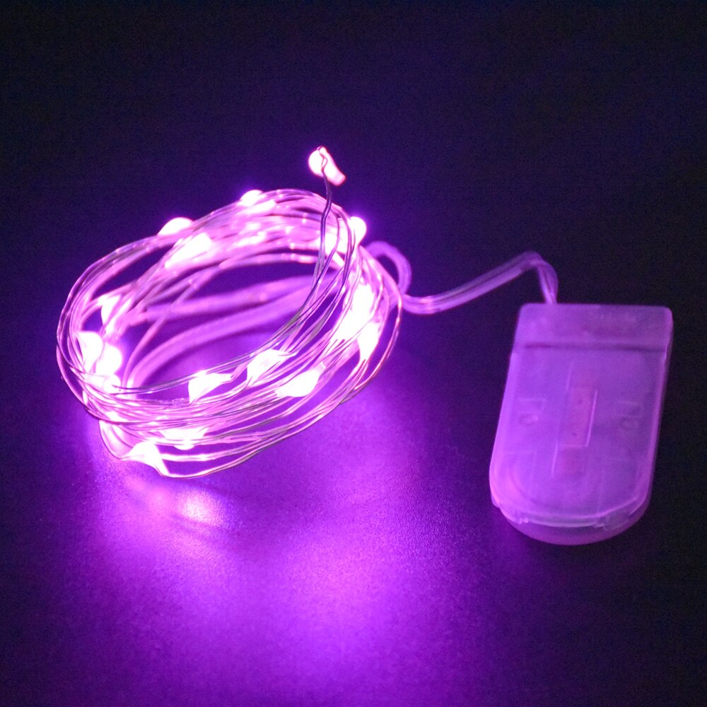 1M 2M Lichterkette Schnur CR2032 Batterie Mini DIY drinnen Zimmer Dekor Licht Hochzeit Weihnachten Lichter Girlande LED dekoration: Rosa / 0-5W
