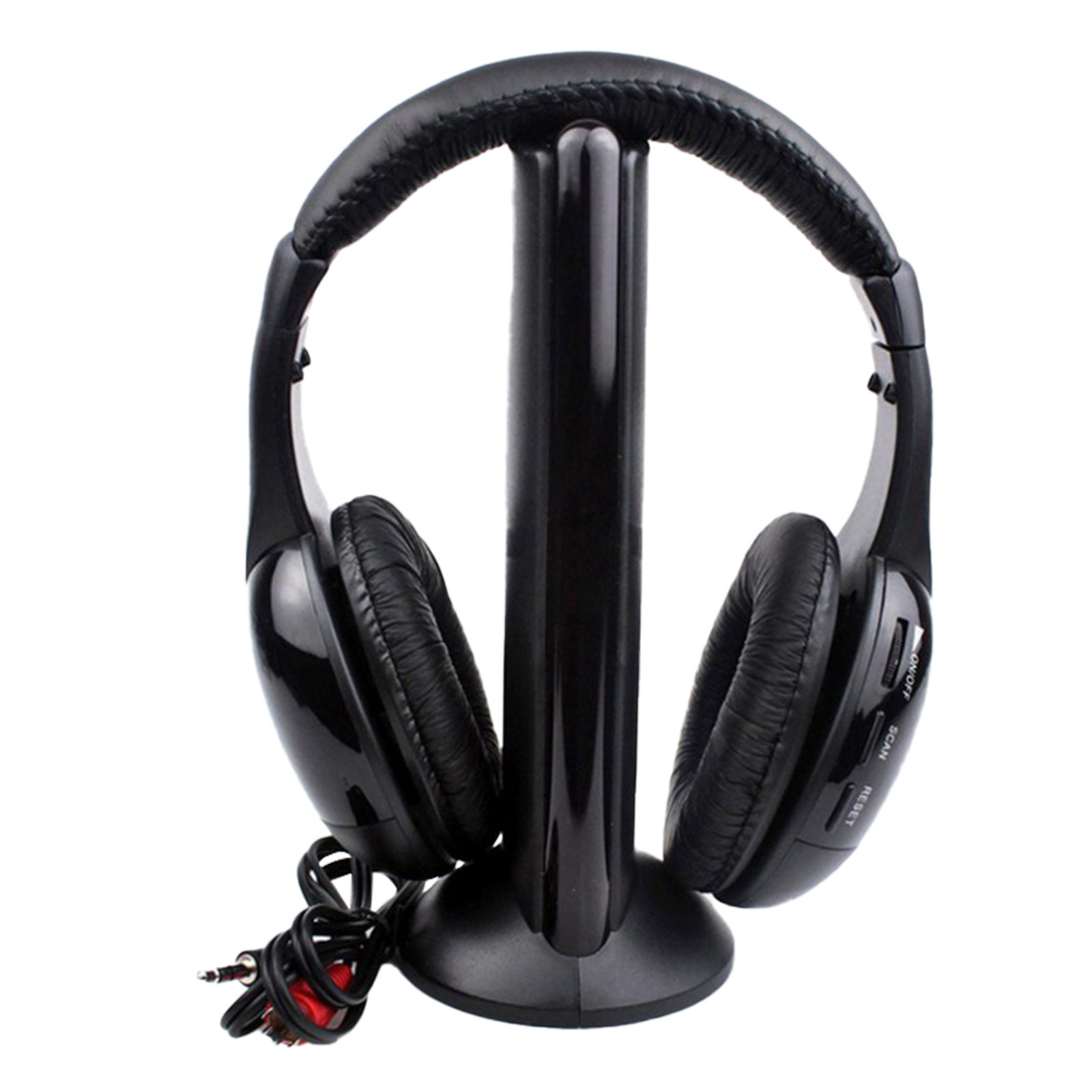 Trådlösa tv-hörlurar för tv-tittande med sändare, trådlösa over-ear-headset med fm-radio, / 3.5mm- uttag för tv-tittande och spel