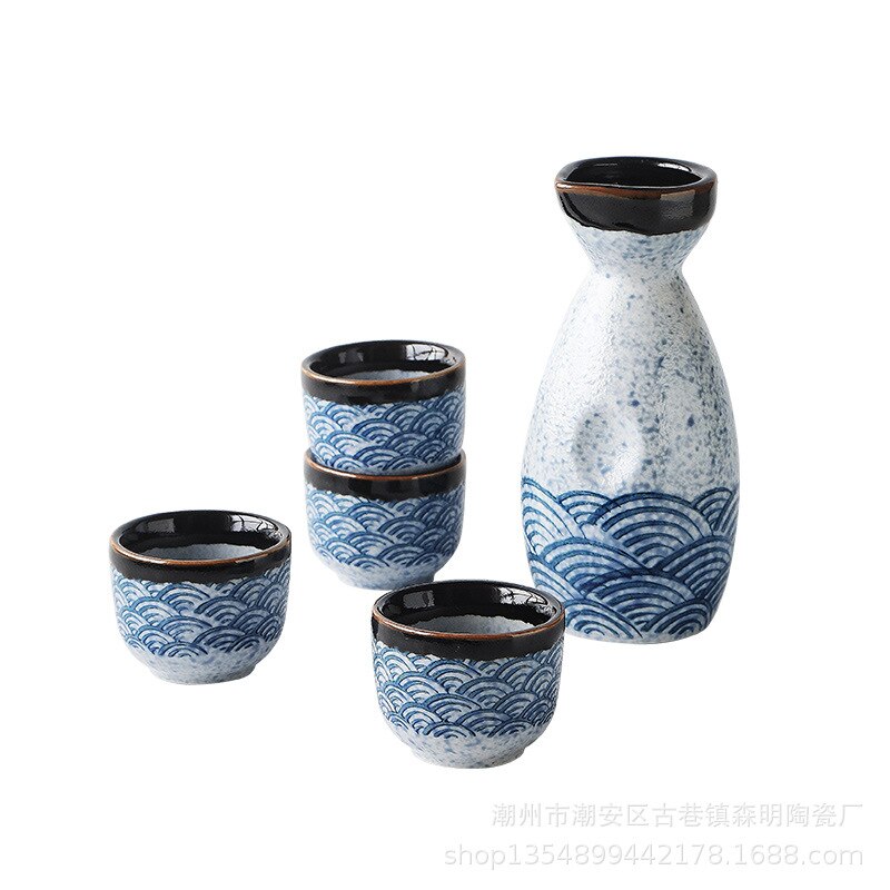 Japanese Sake Set, Rice Wine Warmer, Chinese Wine Utensils, Household Cups, Ceramic Sake Utensils, Wine Glasses Bar Set