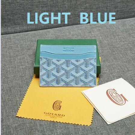 Men's Women's Wallets Purse Handbags Bags Card Holder PU Leather With Dust Bag & Green Box: light blue