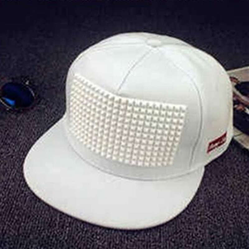 5 kleuren plastic driehoekige baseballpet hiphoppet platte pet snapback pet hoeden voor mannen en vrouwen: Wit