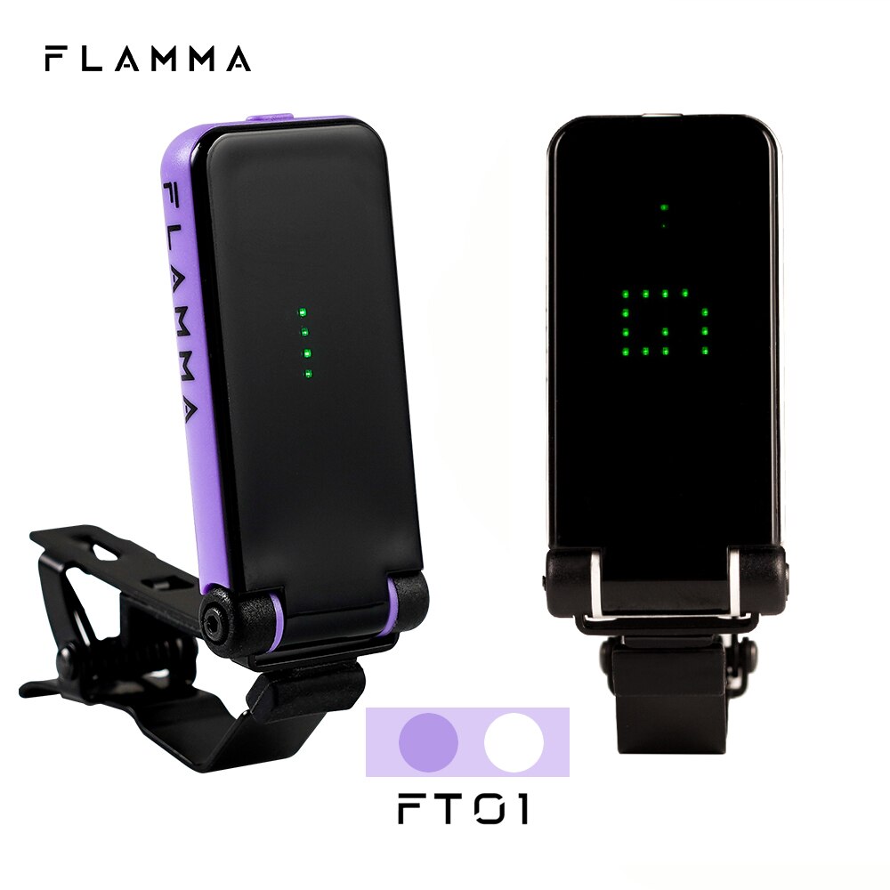 FLAMMA FT01 Clip-on Tuner for Electric Acoustic Guitar Bass Ukeleles All Instruments Christmas