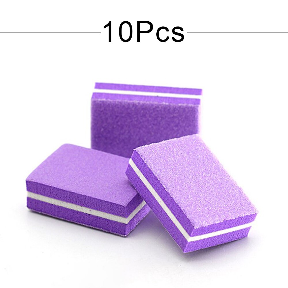 Mini bloques de limado de uñas para manicura , bloque de pulido de uñas de esponja colorida, lijado 100/180, 10/25/50 piezas: Marfíl