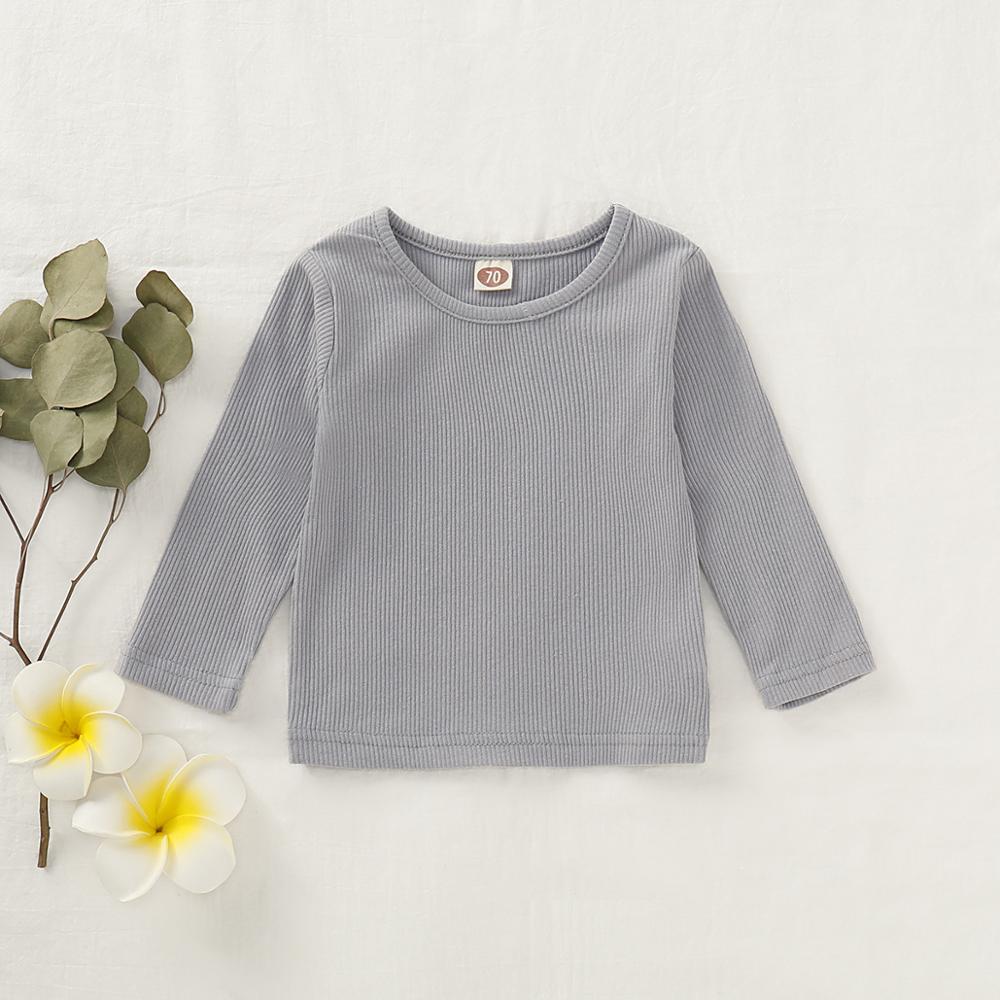 0-18M Toddler Blouse Baby Girl Pure Tees Cotton Soft Long Sleeve Boy T-Shirt Bottoming Girls Blouse Infant Kids Clothes: a / 12M