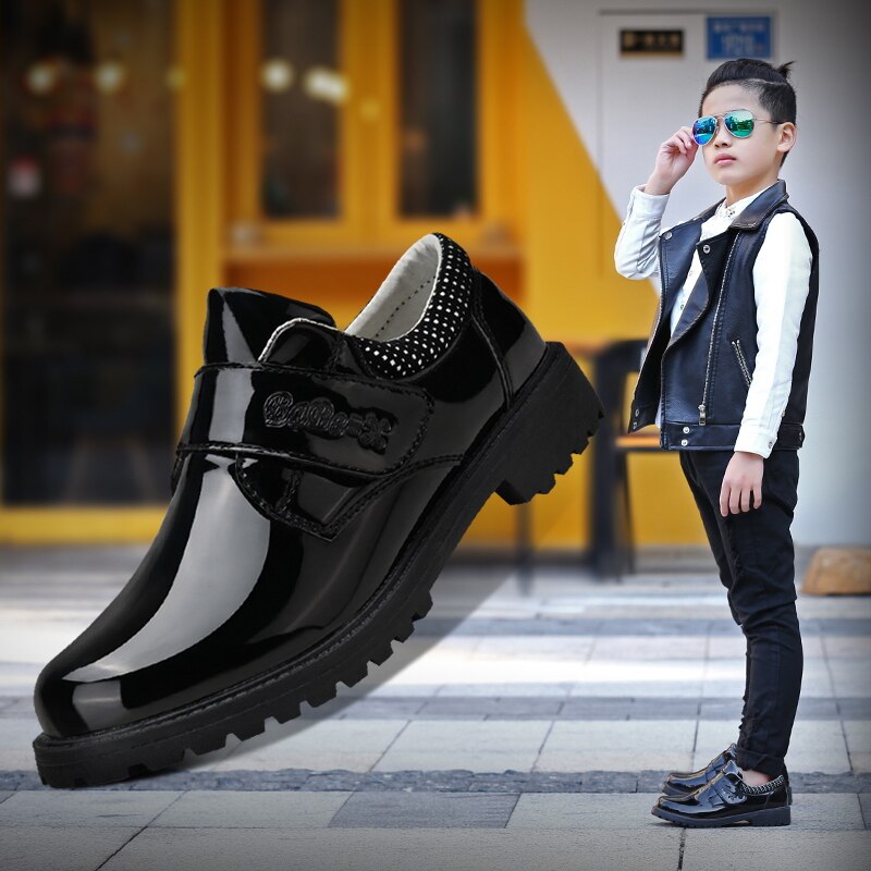 Autumn Bright Leather Shoes Student British School Uniform Leather Shoes Kids Party Shoes Boys Shoes Dress 28-39