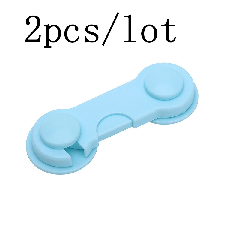 2pcs/10pcs/5pcs/lot baby protection baby safety lock child safety kids Door plastic drawers cabinet Refrigerator Window Closet: 2pcs blue