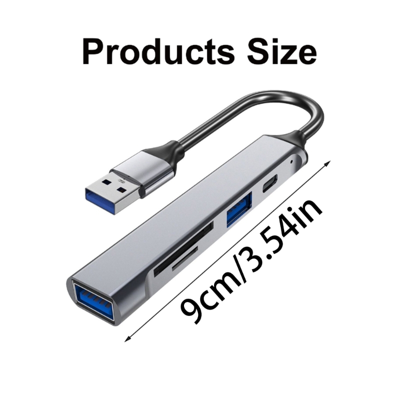 USB C+USB Hub 5 Port Adapter for 5 in 1 USB C/USB Hub Dongle Portable USB C Hub