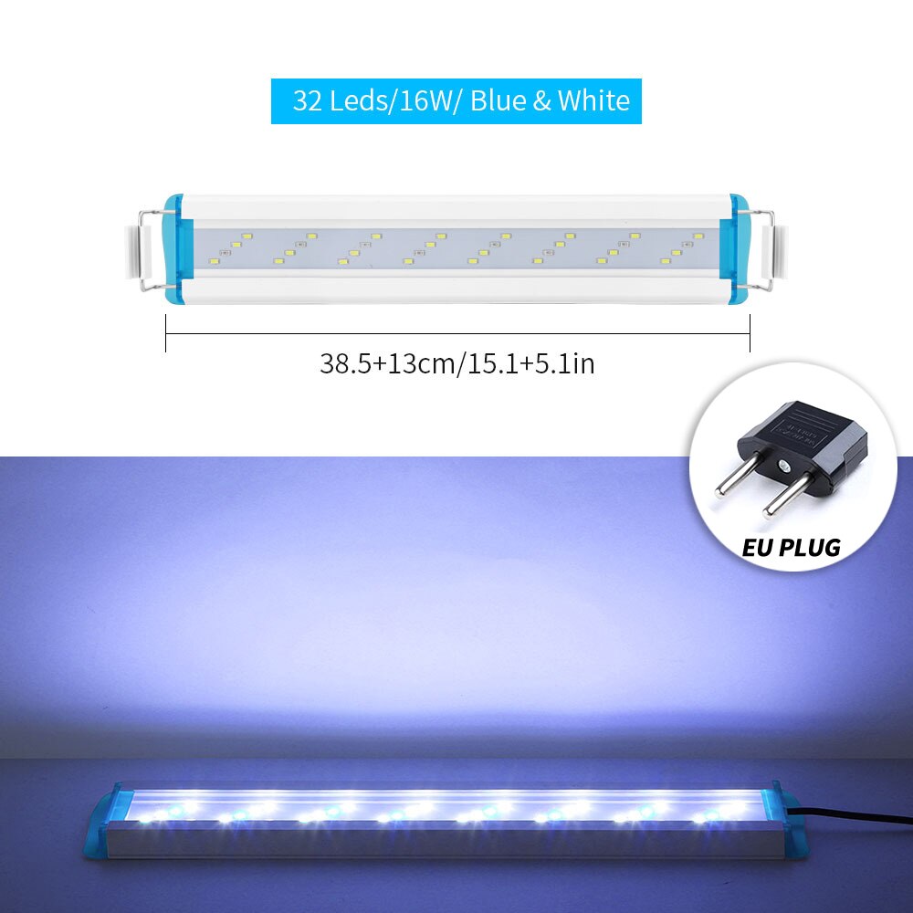 Super Slim LEDs Aquarium Lights Clip-on LED Plants Grow Light Aquatic Freshwater Lamps Waterproof Lamp For Fish Tanks 18-71CM: SZD-L40BW-EU