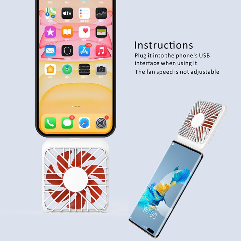 Small and portable Internet celebrity K1 mobile phone fan is suitable for Apple/Type-C, freeing your hands and enjoying cool