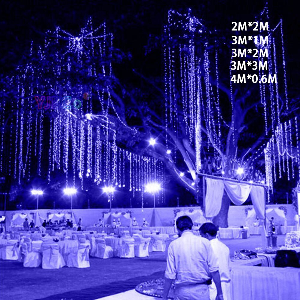 4*0.6/3*1/3*2/3*3M Led Ijspegel Gordijn Fairy String Light Fairy Kerst licht Voor Bruiloft Home Party Decoratie 220V Eu Plug