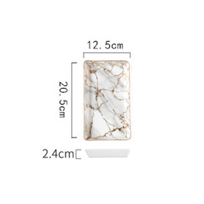 Nordic marble stripe verfrissingschaal sieraden opbergschaal pizzaschaal kookgerei porselein sushi servies