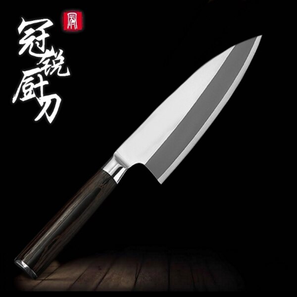 Skiva snida köksknivar japansk deba kniv tonfisk skärverktyg sashimi sushi rostfritt stål kockkniv: 6.5 tums deba kniv