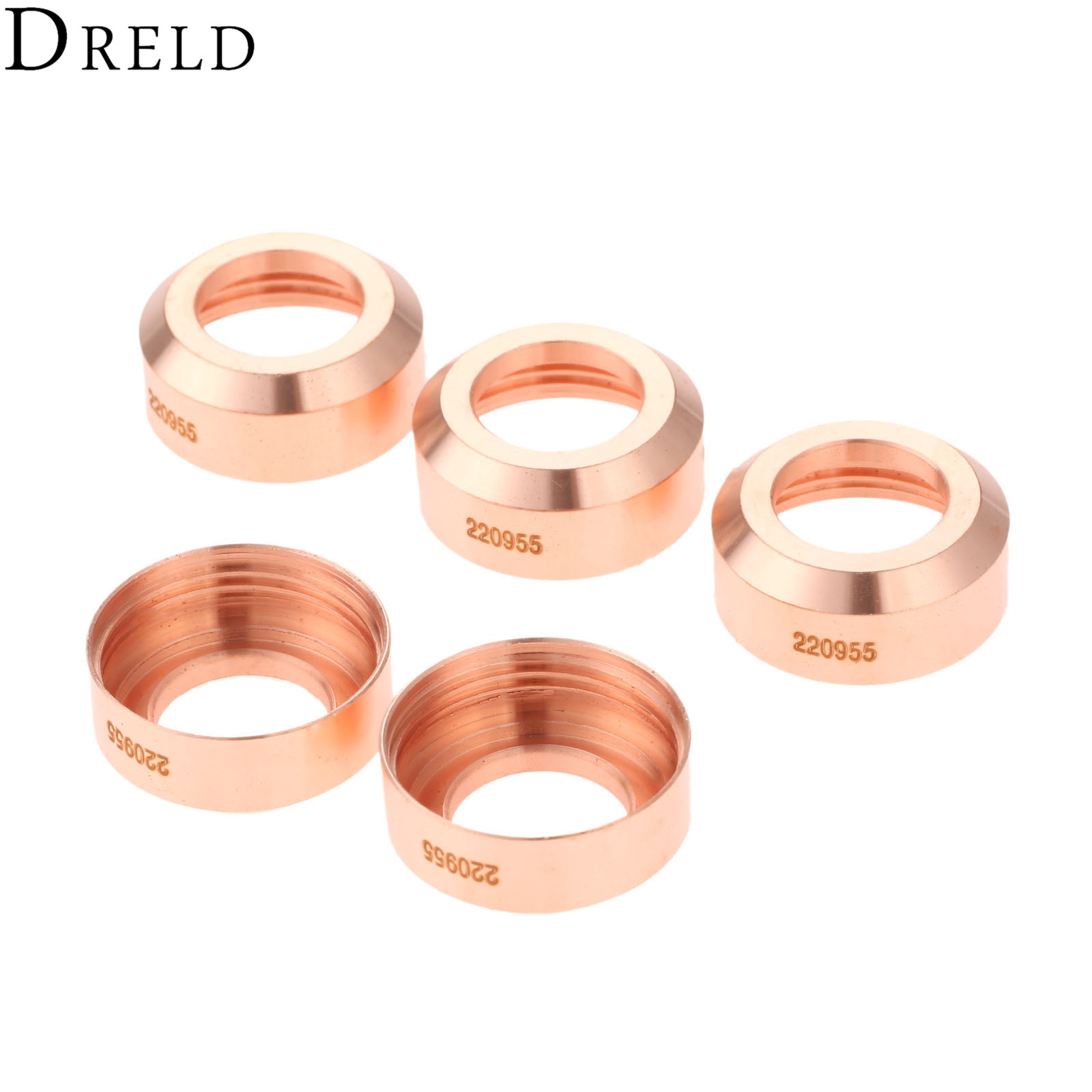 DRELD 5Pcs 45A-100A Plasma Shield 220955 Fit For 65/85 Plasma Cutting Torch Consumables Welding Soldering Supplies Replacement