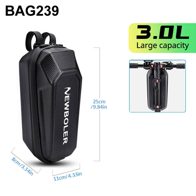 NEWBOLER 5L bolsa para patinete eléctrico accesorios bolsa para vehículo eléctrico con puerto USB impermeable Xiaomi Scooter bolsa frontal bolsa para bicicleta ﻿: Blanco