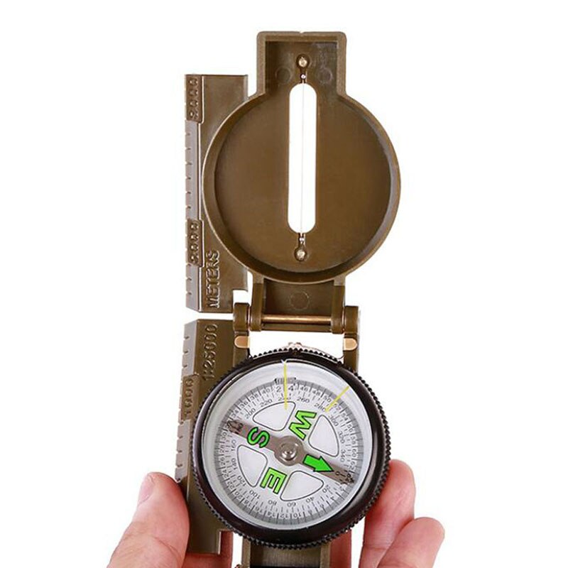 Multifunctionele Kompas Draagbare Army Green Folding Lens Kompas Boot Kompas Dashboard Dash Mount Outdoor Gereedschap