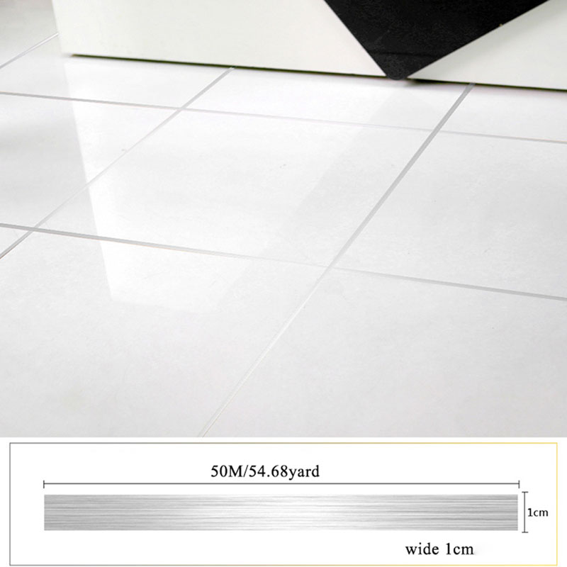Ruban adhésif imperméable pour carreaux de céramique, 1 rouleau de 50m, autocollant anti-moisissure pour cuisine, salle de bains, beau décor de bord