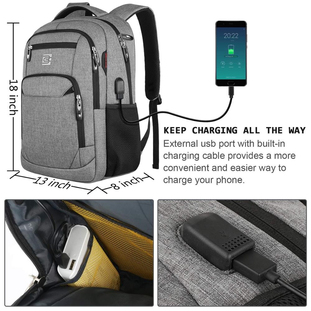 15,6 zoll Männer & Frauen Laptop Rucksack Reise Anti Diebstahl Schlank Haltbare USB Lade Port Rucksack College School Computer Tasche