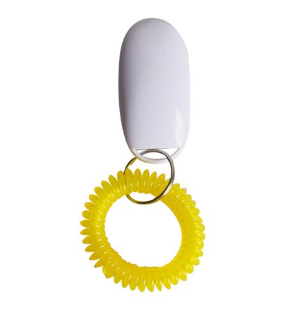 Bonzerpet-sifflet en plastique | Clicker d'entraînement de chien, en plastique chat, outil d'entraînement, Guide d'aide, sangle de poignet élastique, bouton sonore, 1 pièce: WHITE