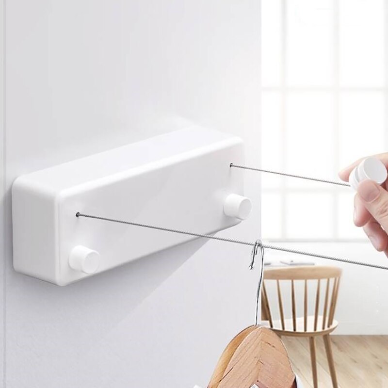 Quente multifuncional retrátil varal retrátil varal secagem rack conjunto varanda encolhendo parede doméstica interior dryi