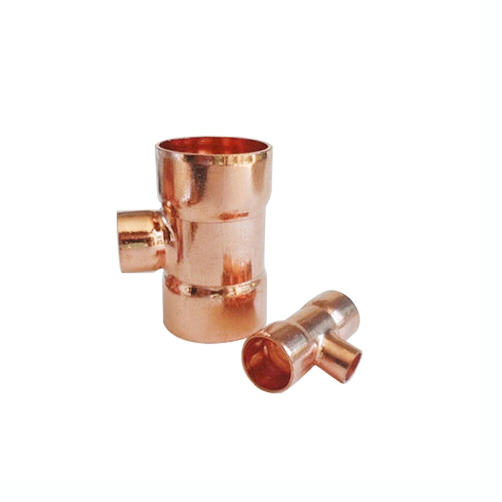 19 22 28 Mm Tot 6.35 10 12.7 15 16 Mm Id 99.9% Koper End Feed Soldeer Verminderen Tee 3 manieren Sanitair Fitting Voor Airconditioning