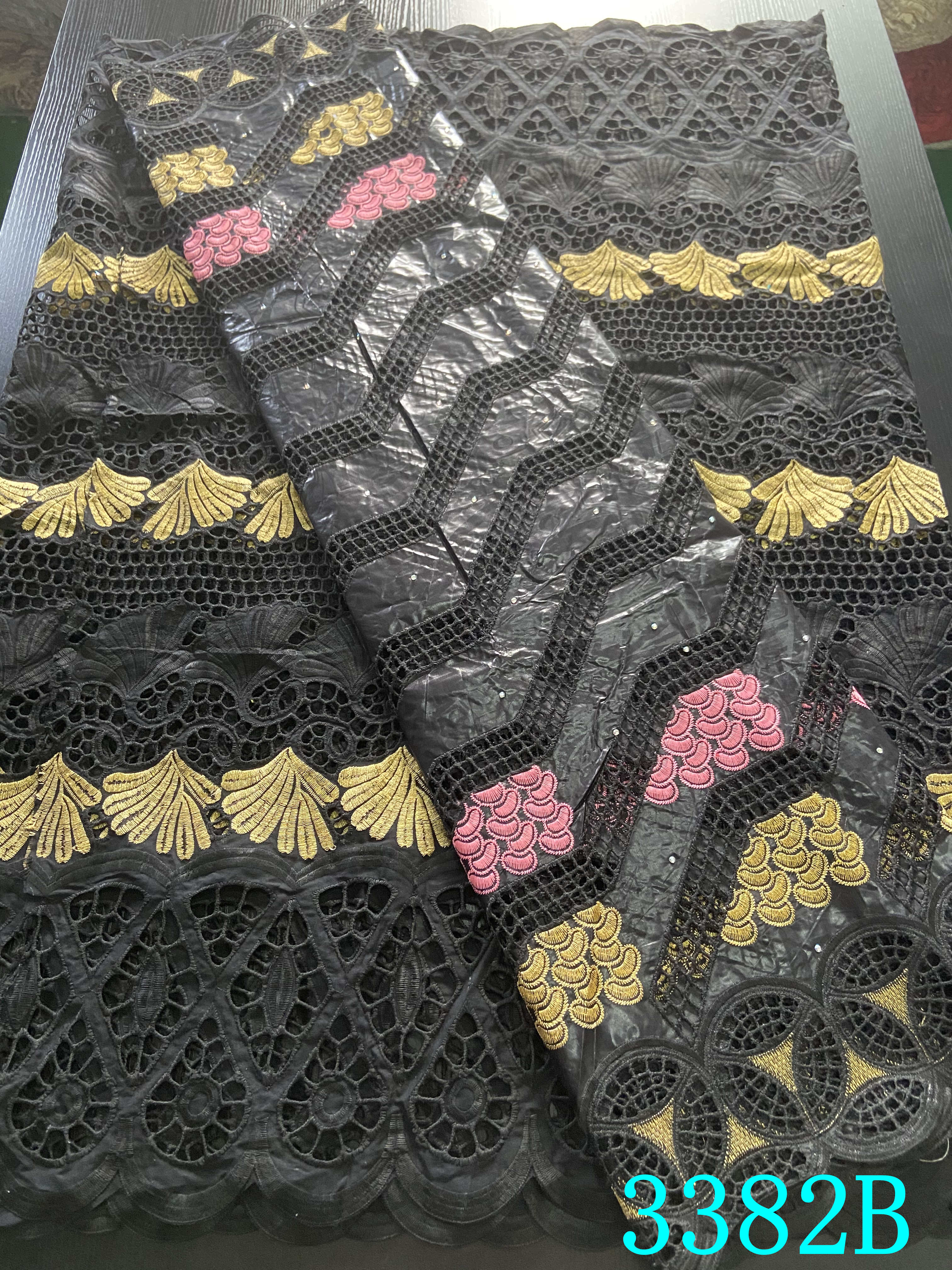 Dentelle sèche Bazin, tissu Bazin, 2.5 + 2.5 mètres, tissu de , dentelle africaine, guinée, africaine, Voile de suisse, YA3382B