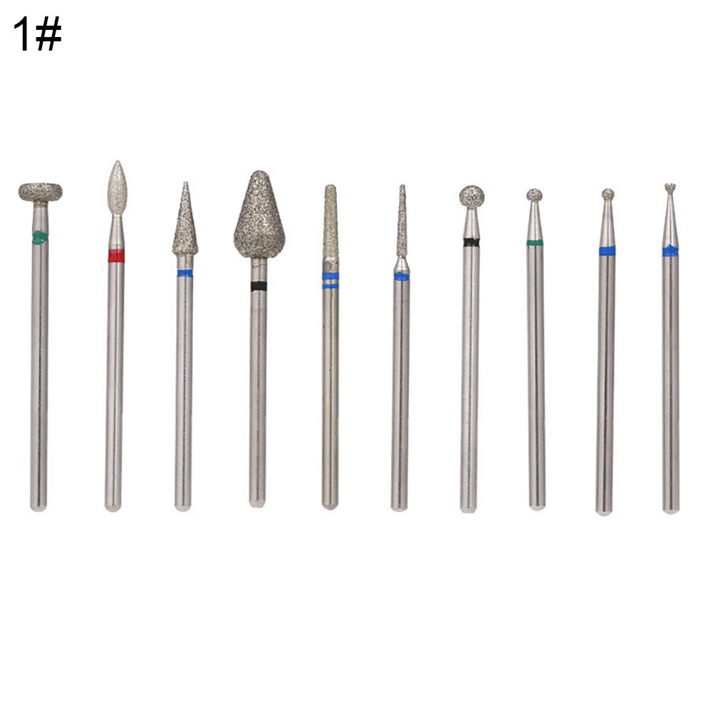 10Pcs Slijpen Nail Art Boor Bits Manicure Pedicure Polijsten Frezen Hoofd Kit Nagel Boren Manicure Machine Accessoires: 1