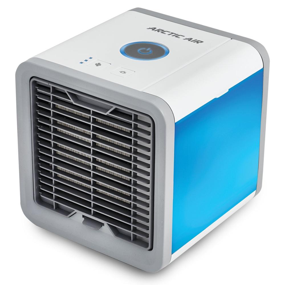 Mini ar condicionado portátil, ventilador de ar condicionado usb portátil 7 cores com led ventilador resfriador de ar ventilador recarregável para escritório quarto: Air Cooler