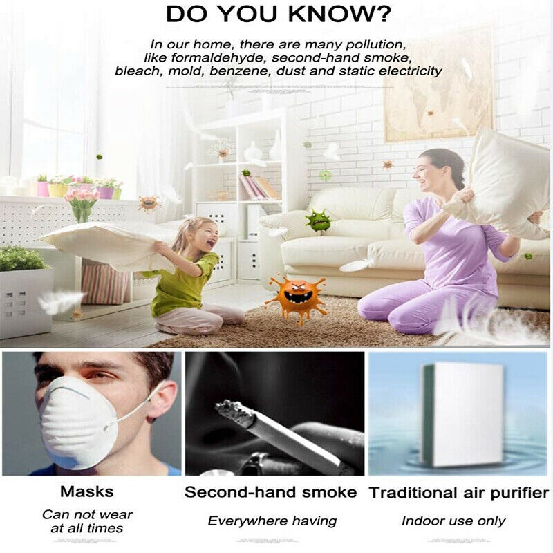 Mini Usb Air Cleaner Portable Wearable Air Purifier Negative Ion Air Purifier With Oxygen Bar Formaldehyde Haze Purifier