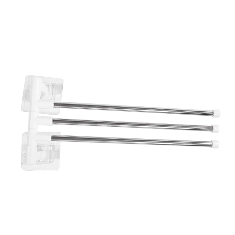 Rotatable Swing Arms Towel Rack Bathroom Kitchen Wall Mounted Bracket Save Space 2-6-Bar Aluminum Towel Hanger Organizer: WHITE