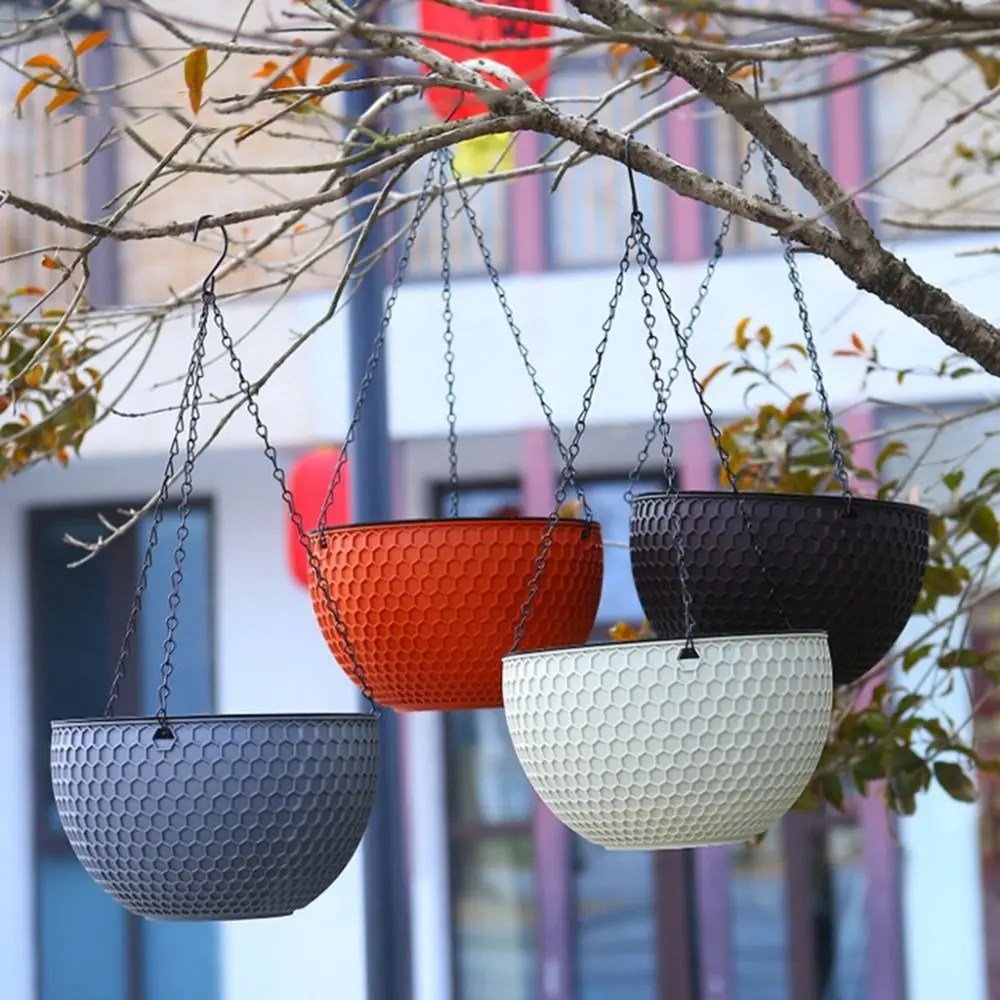 Plastic Imitatie Weven Bloempot Zelfabsorberende Outdoor Hydrocultuur Bloempot Tuindecoratie Hangende Bloemenmand