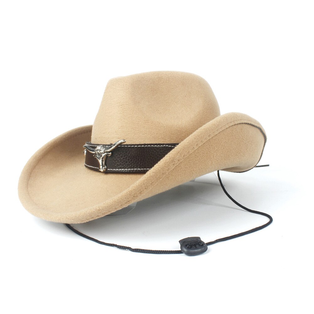 Kvinnor män ull ihålig western cowboyhatt solhatt ... – Vicedeal