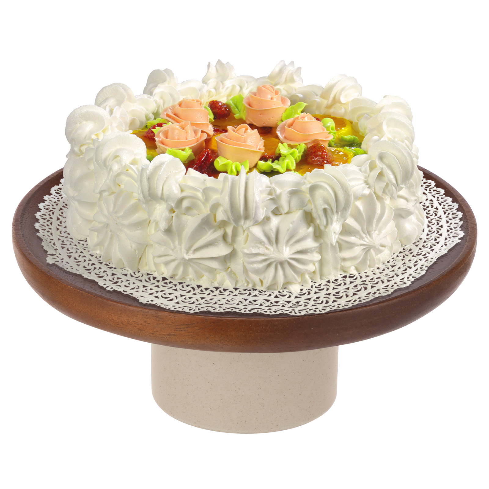 Drewniany stojak na tort w stylu klasyczny, 21,5 cm, na wysokich nóżkach, robić domu, na przyjęcie urodzinowe, dekoracja na ladę kuchenną.