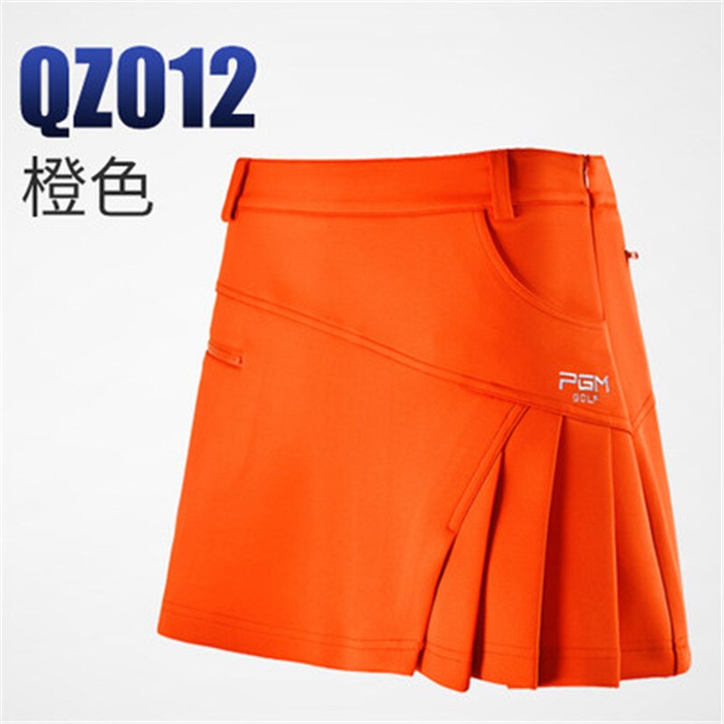 PGM golf vêtements dames jupe Golf été femmes peuvent être équipés vêtements respirant rides stretch mince intérieur sécurité court: QZ012-Orange / S