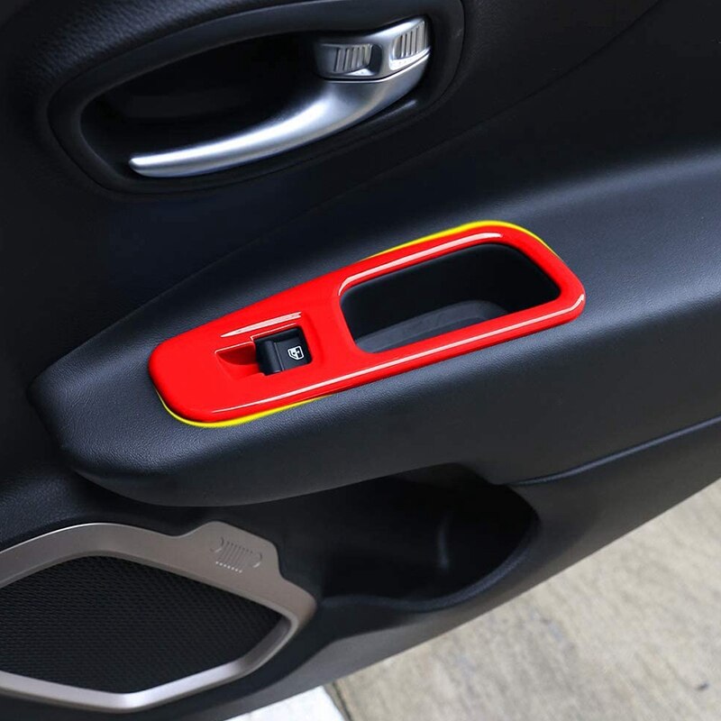 til jeep overløper vindusløfter bryterpanel innredning tilbehør, abs rød 4 stk