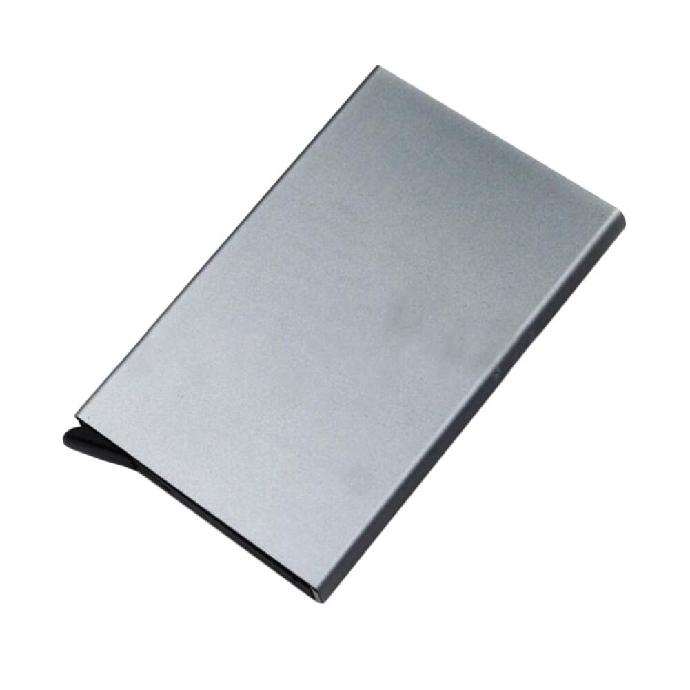 Men Metal Stainless Steel Card Holder Case Silver Aluminium Travel Wallet Rfid Business ID Credit Bank Card Case for Cards: Gray