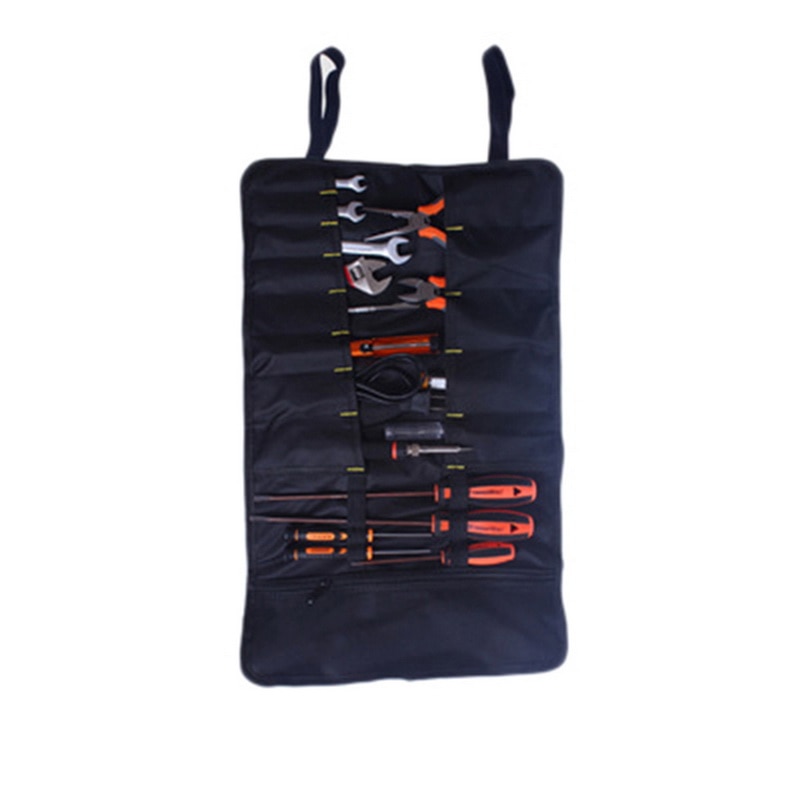Oxford Canvas Folding Wrench Bag Tool Roll Storage Pocket Tools Waterproof Storage Hand Tool Bag