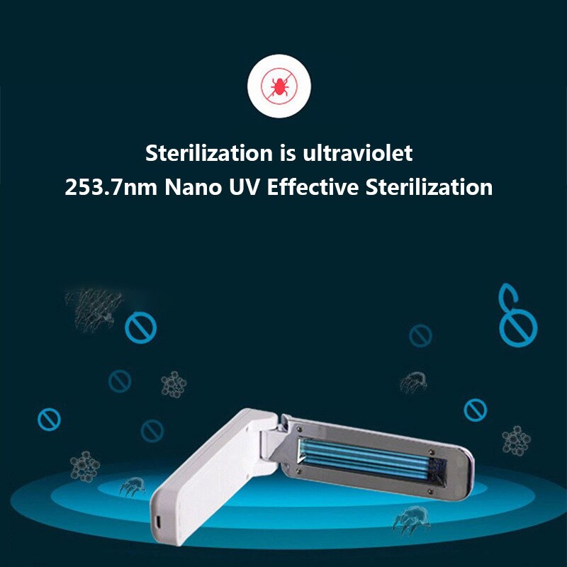 UV Lamp Portable UVC Sterilization Stick Disinfection Rod Personal Care Traveling Sterilizer UV Sanitizer Light Cold Cathode