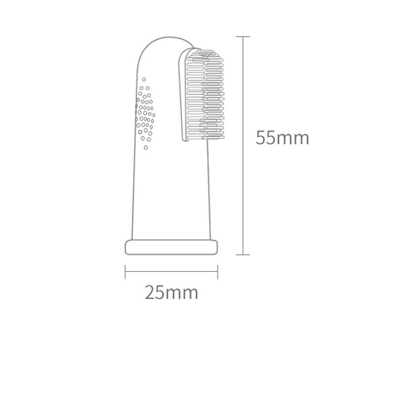 2 Silizium Toothbrushs + Kasten Baby Vinger Tandenborstel Tanden Schoon Weiche Silikon Baby Tandenborstel Gummi Schoonmaken Borstel