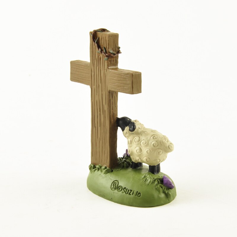 Figuur Jezus op Thron, handbeschilderd, hars, 20 cm