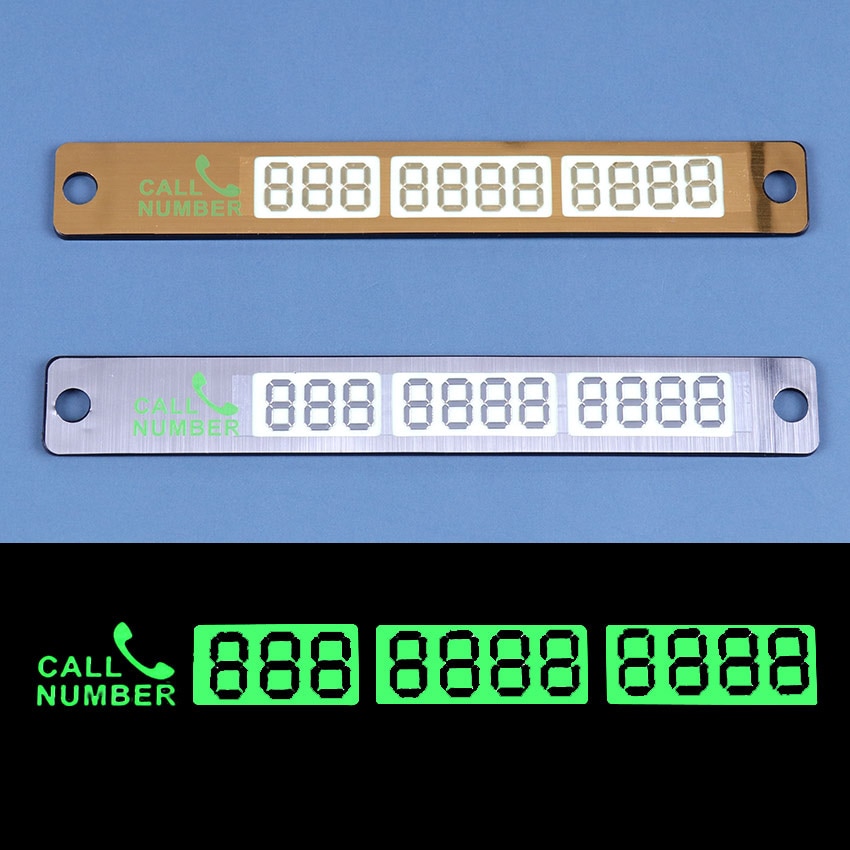 1Pc Auto Styling Telefoonnummer Card Night Lichtgevende Tijdelijke Parkeerplaats Card Sukkels Telefoon Nummer Kaart