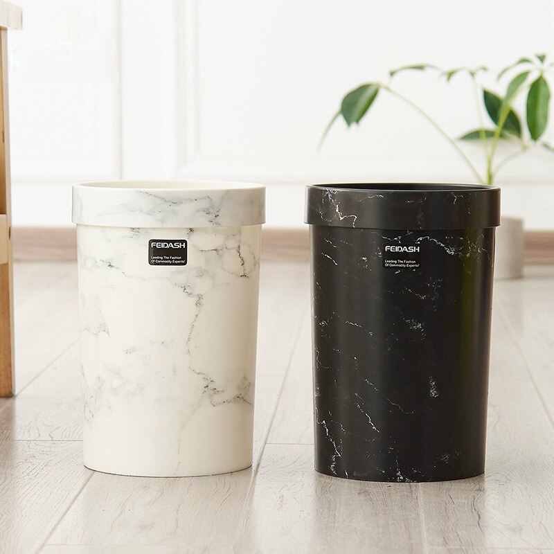 Woonkamer Slaapkamer Afvalbak Zonder Deksel Europese Stijl Marmeren Patroon Plastic Prullenbak Kantoor Badkamer Keuken Prullenbak