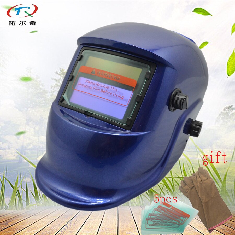 Batteria di ricambio blu protezione Casco di Saldatura Automatica Oscuramento Rettifica Maschera di saldatura tig optech prezzo di fabbrica HS04 (2233FF) Y
