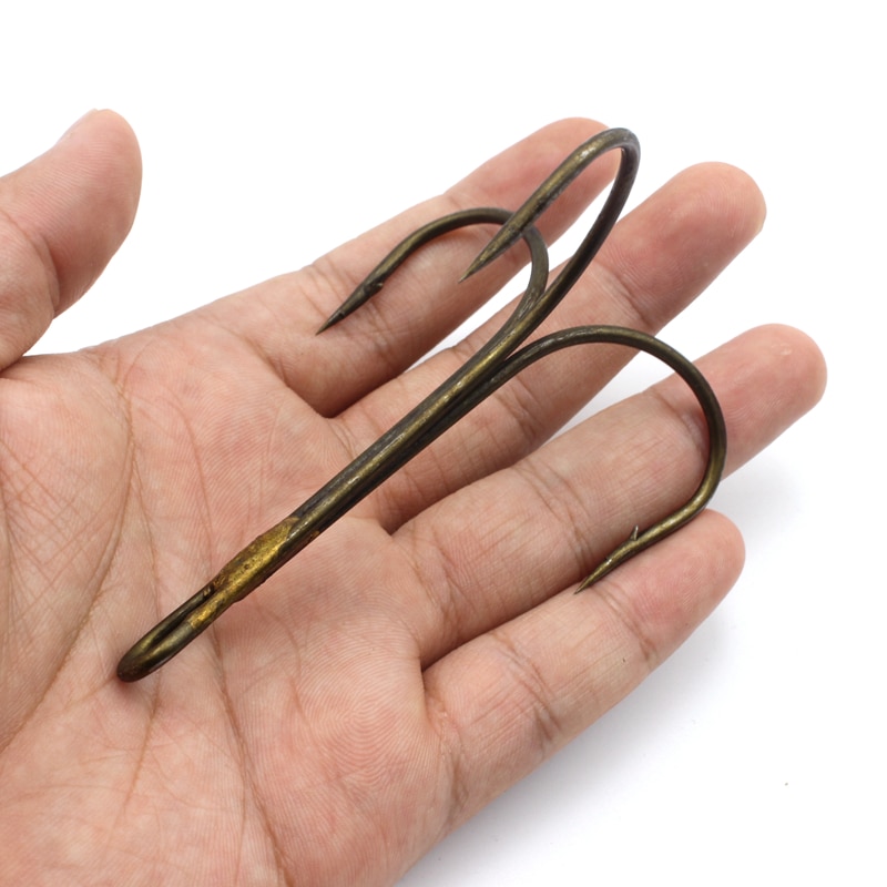 Anzuelo triple de tres anclajes sin plumas, anzuelo de púas desnudo, aparejos de pesca de Lucio, 20 piezas, 12/0, 14/0
