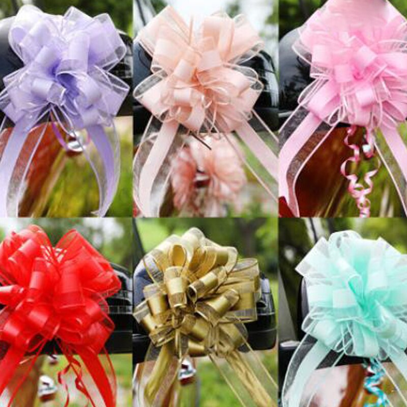 Strik lint snoepkleurige sneeuw garen omwikkeld rand jaar feest bruiloft tas auto familie verpakking decoratief lint