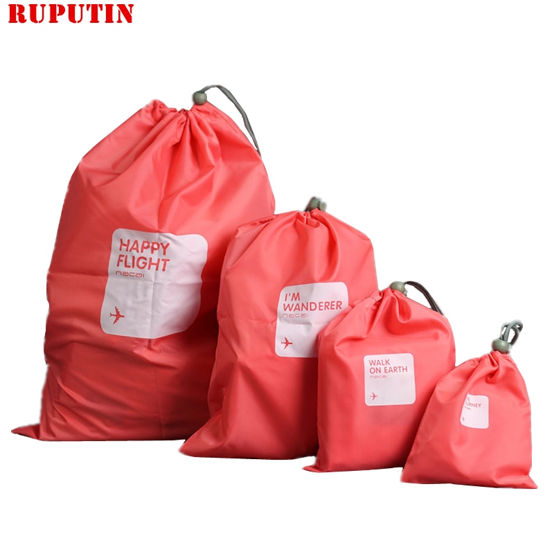RUPUTIN 4 stks/set Reizen Trekkoord Droge Opslag Schoen Waszak Make Pouch Voor Cosmetische Ondergoed Organizer Travel Accessoires