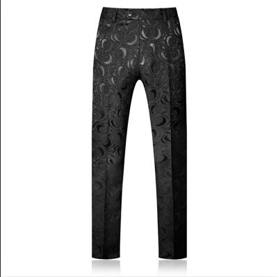 Mænd kjole bukser jacquard stof bukser mænd stor størrelse s  - 5xl hvide og sorte bukser: Sort / 4xl