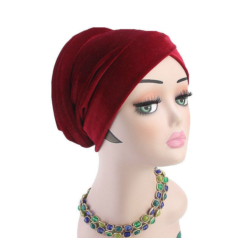 Pañuelo mujer musulmana de terciopelo de Color liso, hiyabs para mujer, turbante, gorro, cubierta de algodón, gorro interior de hiyab, prenda Islámica para la cabeza, sombrero debajo de la bufanda: Rojo